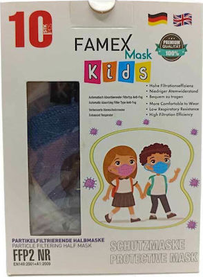 Famex Disposable Protective Mask FFP2 NR Kids Navy Blue 10pcs