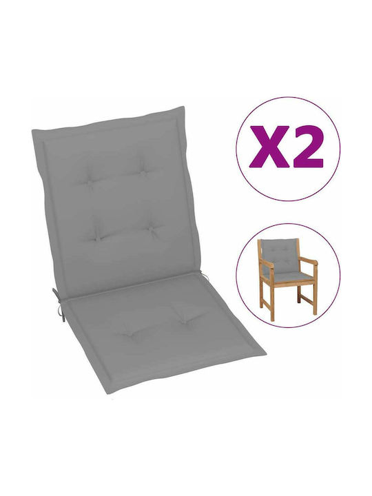 vidaXL Garden Chair Cushion with Back Grey 2pcs 100x50cm.