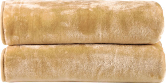 Kentia Notte Pătură Catifea Simplă 160x240 cm Camel