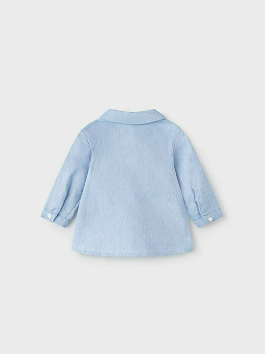 Mayoral Kids Polka Dot Shirt Light Blue