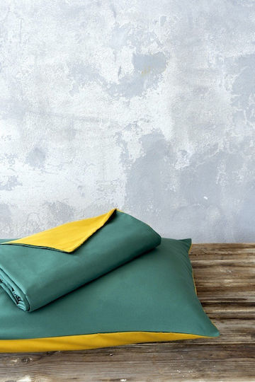 Nima Duvet Cover Set Abalone 220x240cm Double With 2 Pillowcases Green Mustard Beige