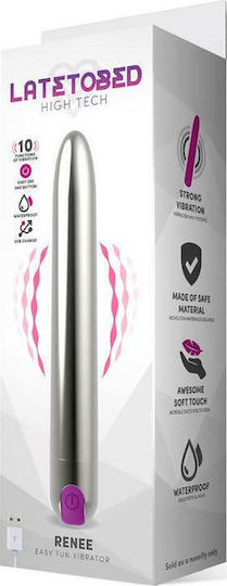 LateToBed Renee Vibrator Bullet 18.5cm Silver