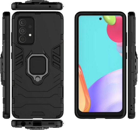 Hurtel Ring Armor Back Cover Plastic Black (Galaxy A52 / A52s)