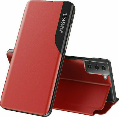 Hurtel Eco Leather View Synthetic Leather / Plastic Book Red (Galaxy S21+ 5G)