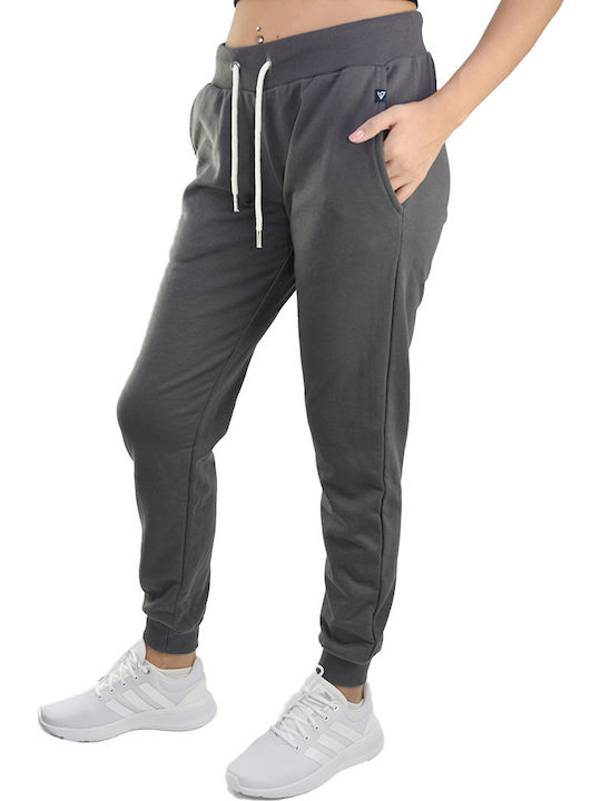 Ψηλόμεσο Παντελόνι Φόρμας με Λάστιχο Gray Melange