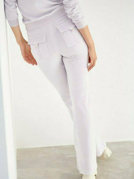 SugarFree Damen-Sweatpants Ausgestellt Faded Lilac Samt