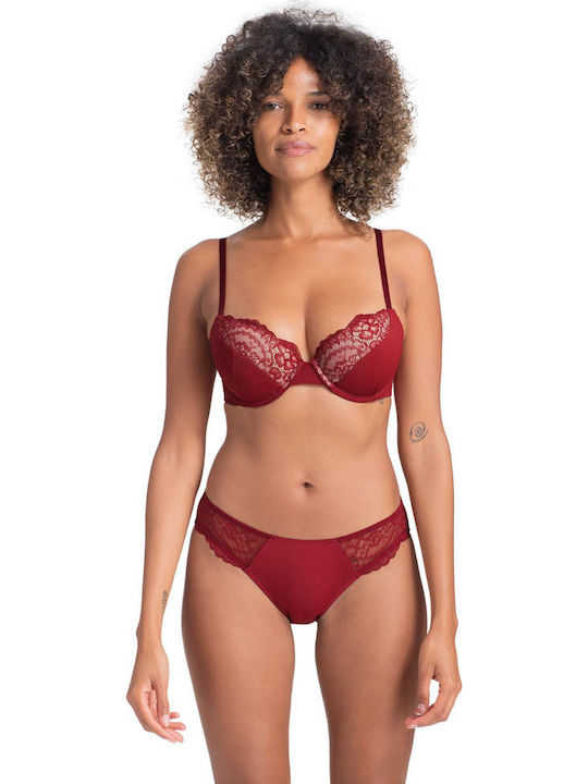 Dorina Purify Eco Roșu/Beige Sutien Push Up cu Baloane