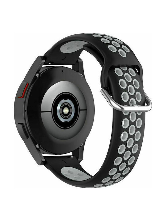 Tech-Protect Λουράκι Σιλικόνης Black / Grey (Galaxy Watch4/5/6/7/FE/4 Classic/6 Classic/5 Pro)