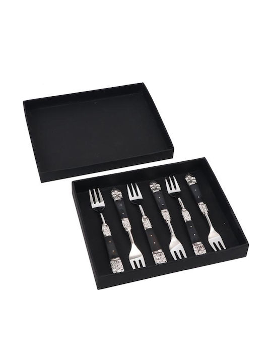 InTheBox Set Gabeln Obst/Dessert Edelstahl Μαύρα 15cm 6Stück