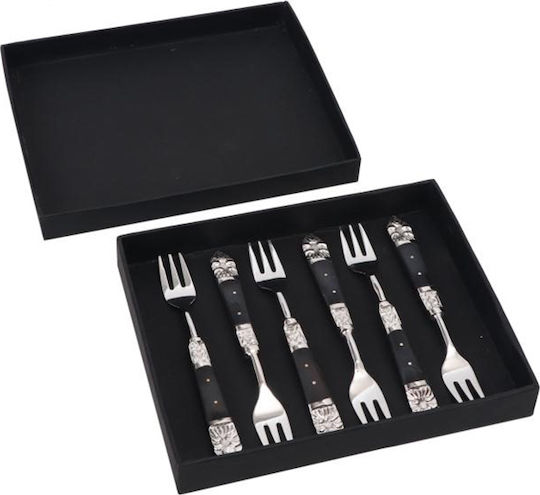 InTheBox Set Gabeln Obst/Dessert Edelstahl Μαύρα 15cm 6Stück
