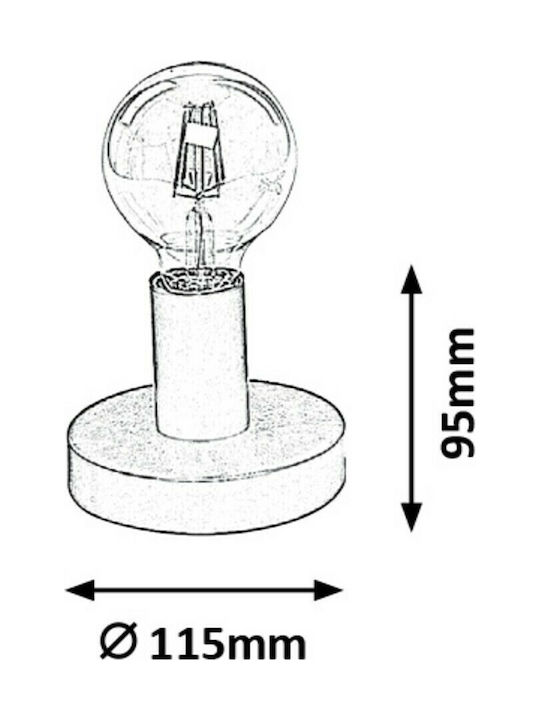 Rabalux Bowie Table Decorative Lamp with Socket for Bulb E27 White