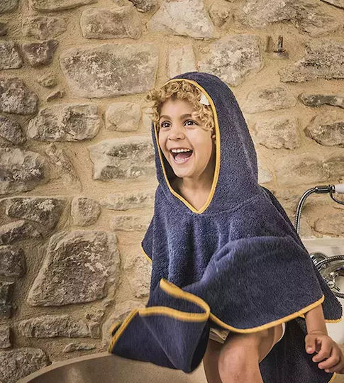 Baby Bites Poncho de plajă pentru copii Rechin Albastru 87 x 71cm.