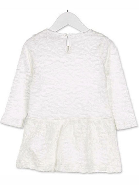 Losan Kids Dress Long Sleeve White