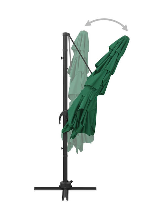 Square Aluminum Garden & Terrace Parasol Green 2.5x2.5m