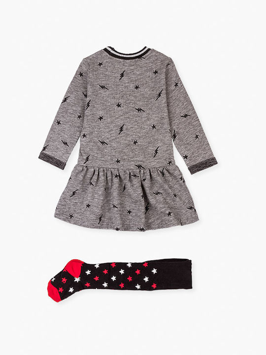 Losan Kids Dress Set with Tights Long Sleeve Gray