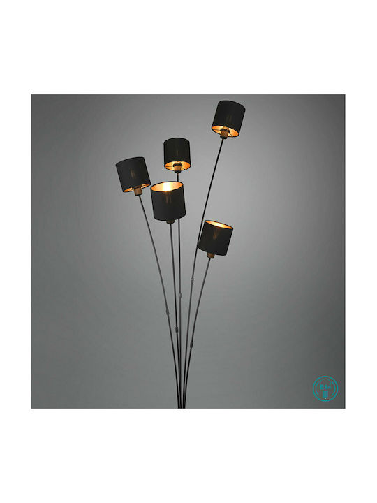 Trio Lighting Tommy Lampa de podea Î163xL48cm. cu Soclu pentru Bec E14 Negru