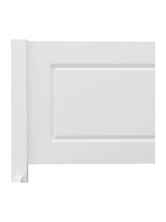 Bett Halb-Doppelbett aus Massivholz White mit Latten für Matratze 120x200cm