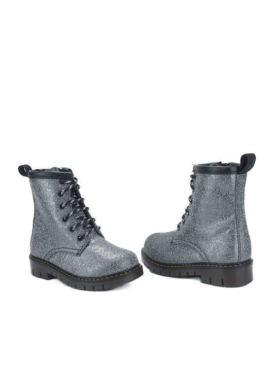 Kinderstiefel mit Reißverschluss Silber