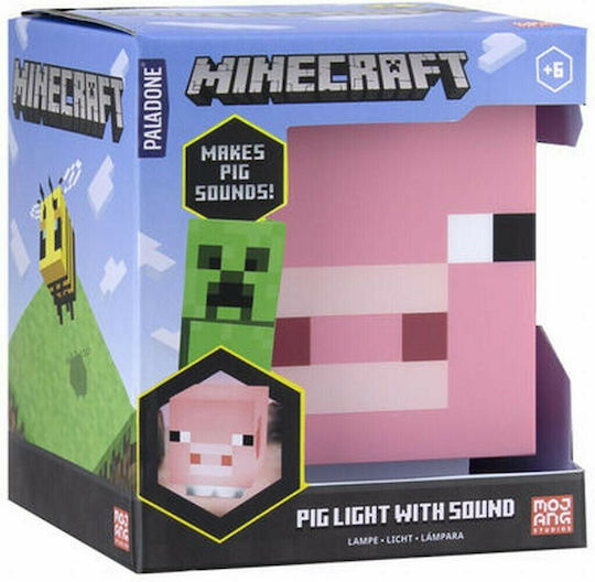 Paladone LED Детско Декоративно Осветление Minecraft Pig Розов 11εκ.