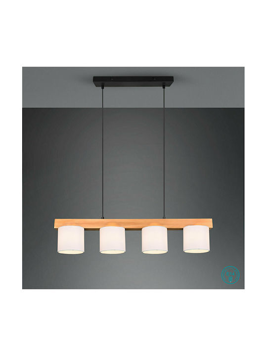 Trio Lighting Cameron Hängelampe Weiß Schiene für 4 Lampen E14, E.14 75x150cm.