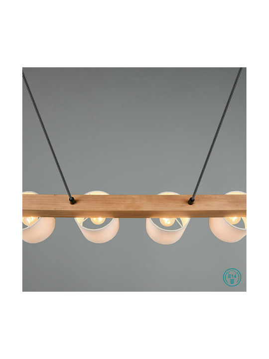 Trio Lighting Cameron Hängelampe Weiß Schiene für 4 Lampen E14, E.14 75x150cm.