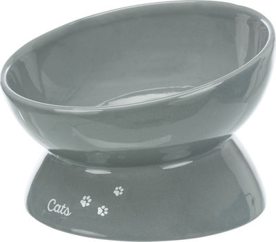 Trixie Ergonomic Shape Ceramic Cat Bowl for Food & Water Gray Υπερυψωμένο 350ml 17cm