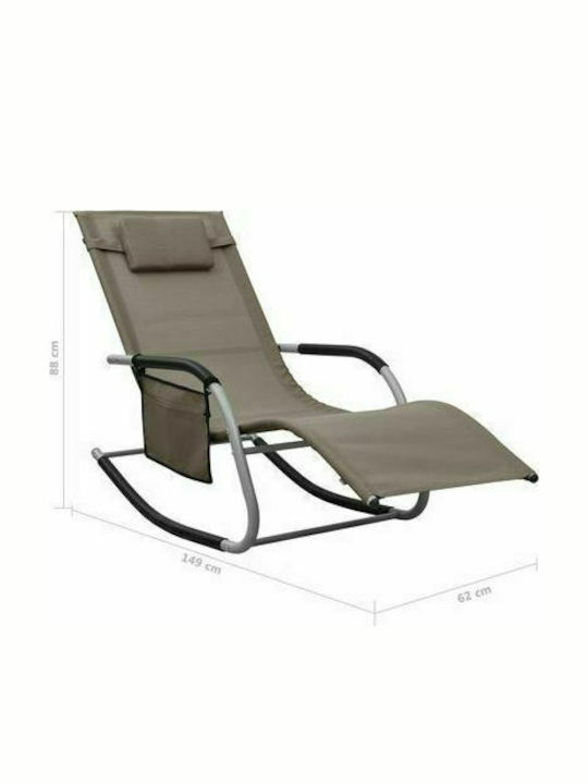 mit Textilene-Stoff Taupe / Γκρι 2Stück 149x62x88cm