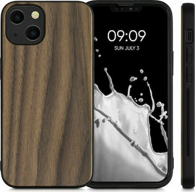 KWmobile Umschlag Rückseite Hölzernes Dark Brown (iPhone 13) 55954.18