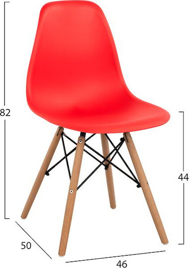 Twist PP Stühle Küche Red 1Stück 46.5x53x82cm
