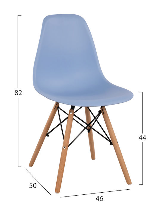 Twist PP Kitchen Polypropylene Chair Blue 46x50x82cm HM8460.08
