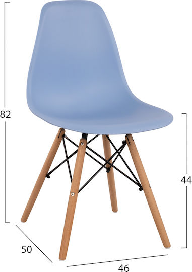 Twist PP Kitchen Polypropylene Chair Blue 46x50x82cm 4pcs