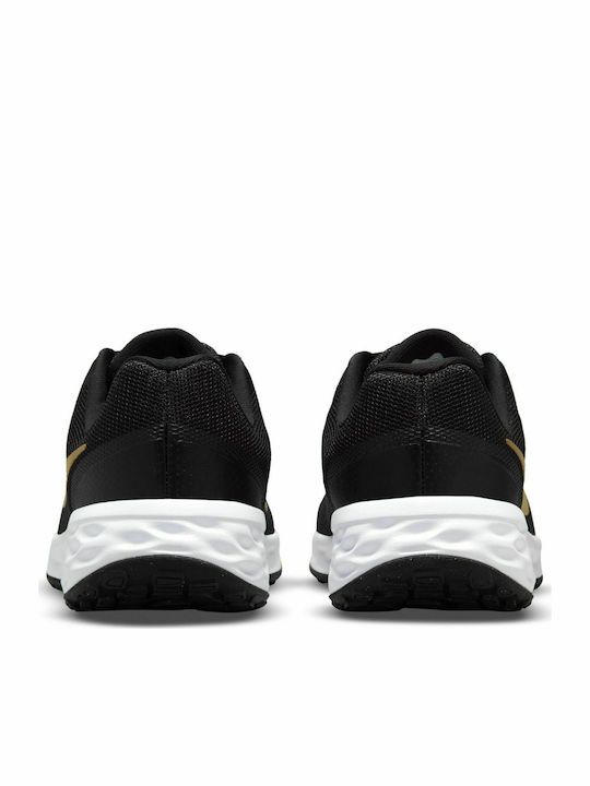 Revolution Revolution 6 Kids Sports Shoes Running with Laces Black / Metallic Gold / White