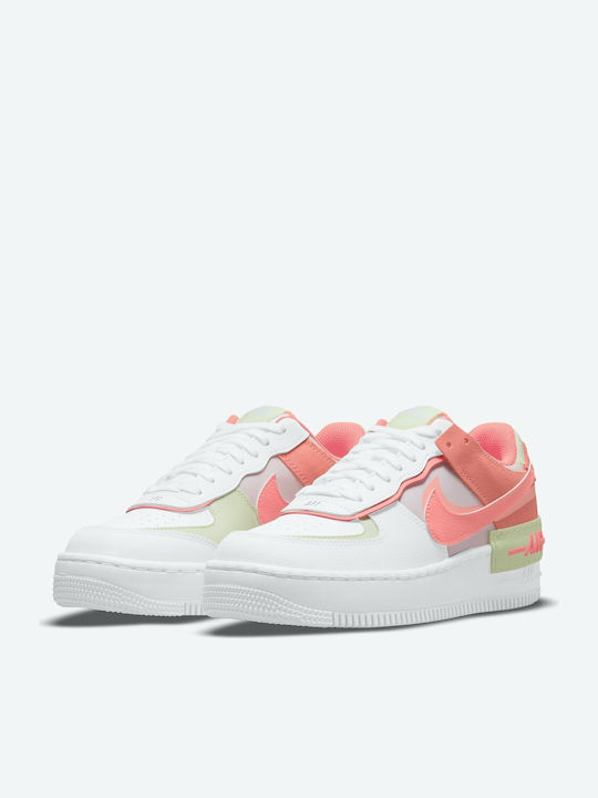 Air Force 1 Shadow Sneakers White / Crimson Bliss / Lime Ice / Magic Ember