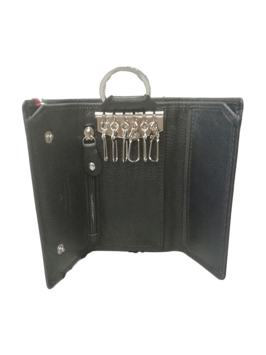 Aeronautica Militare Key Holder Leather Black Aeronautica Militare Key Holder Leather Black