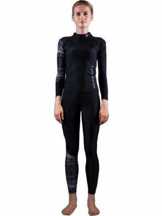 Aqua Marina Illusion Women's Long Sleeve Sun Protection Shirt Black