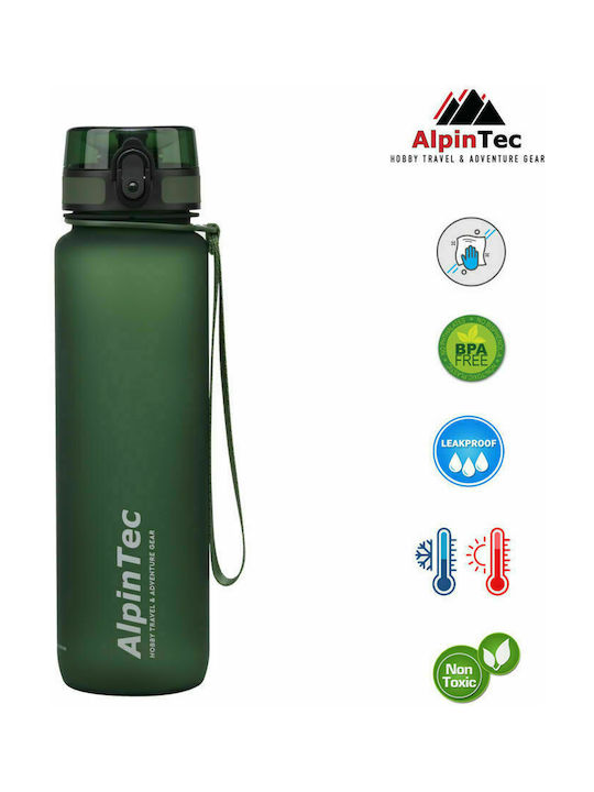 AlpinPro Q-1000 Q-1000DG Sticlă de apă Plastic Pentru bicicletă 1000ml Verde