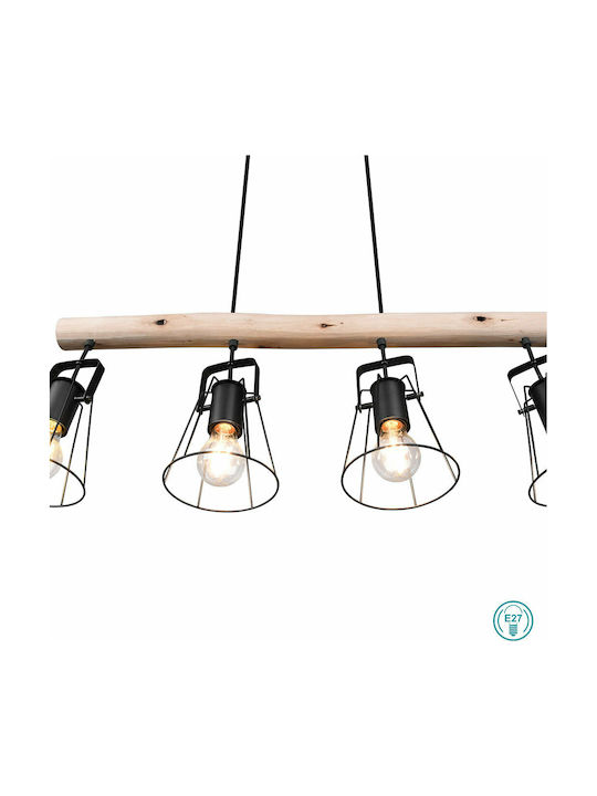 Trio Lighting Jaipur Hängelampe Beige Schiene für 4 Lampen E27 80x150cm.