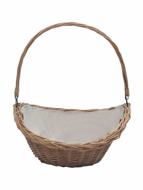 vidaXL Wooden Firewood Basket 57x46.5x52cm Brown