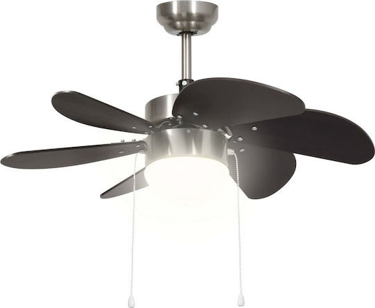 vidaXL Ventilator De Tavan 76cm Cu Lentile De Mărire Negru / Auriu