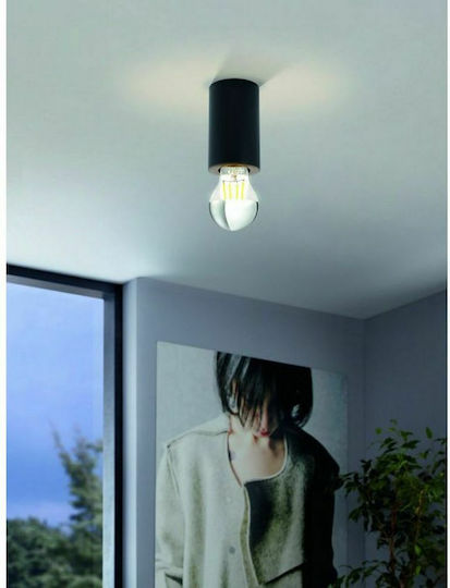 Eglo Saluzzo Single Spot with Socket E27 in Black Color Eglo Saluzzo Single Spot with Socket E27 in Black Color
