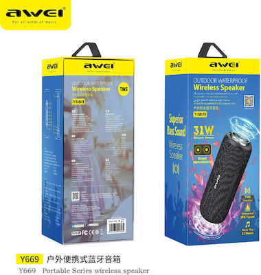 Awei Y669 Waterproof Bluetooth Speaker 30W with Battery Life up to 12 hours Blue