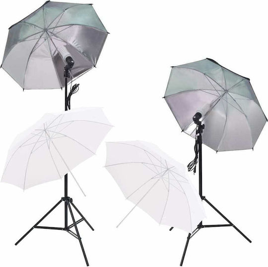 vidaXL Studio-Kit mit Softbox, Schirmen, Hintergrund & Reflektor Beleuchtungssatz Tageslicht 5500K 96W