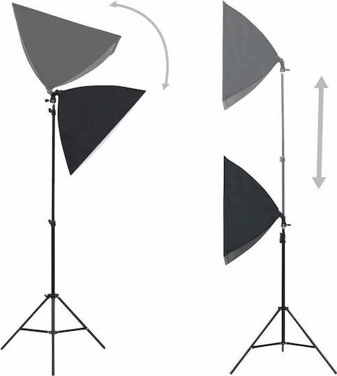 vidaXL Foto- und Videobeleuchtungsset 2 Leuchten 24W Mit Softbox und Stativ
