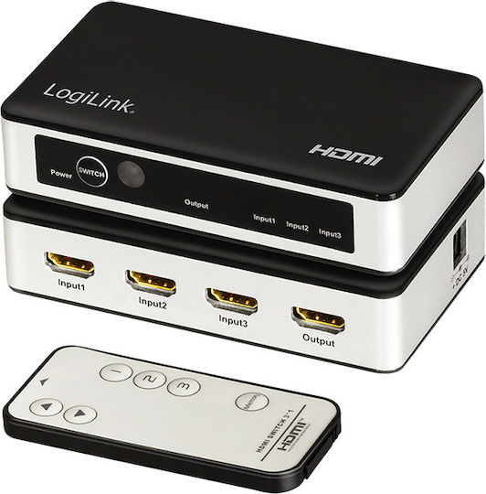 LogiLink 3x1-Port 4K 60Hz HDMI Switch HD0044