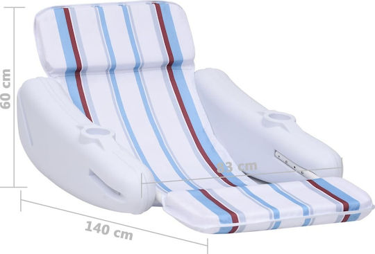 vidaXL Aufblasbarer Sessel mit Griffen Weiß 140x83cm