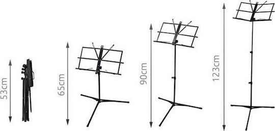SPM Music Stand Height 65-123cm Black 00001307