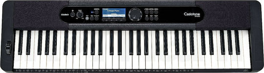 Casio Αρμόνιο Ct S400 με 61 Δυναμικά Πλήκτρα με Αναλόγιο Μαύρο