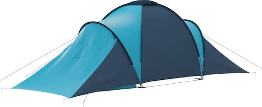 vidaXL Sommer Campingzelt Tunnel Blau für 6 Personen 576x235x150cm
