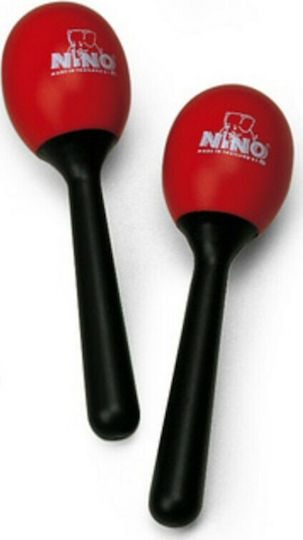 Nino Percussion Μαράκες Plastic Egg Maraca Ζεύγος σε Κόκκινο Χρώμα