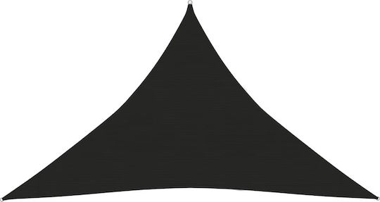 vidaXL Triangle Shade Sail Black With Hoop 2.5x3.5x2.5m 160gr/m² made of HDPE